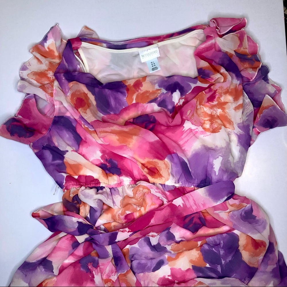 Motherhood Maternity Dress/ Floral/Pink/Purple/Pregnancy/Spring/Easter